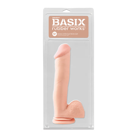 Pipedream Basix 12 inch beige huge dildo, additional view