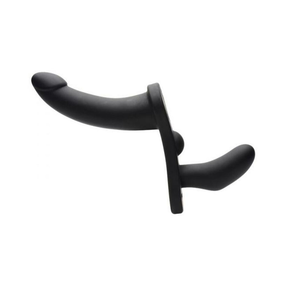 Double Take 10X Double Penetration Vibrating Strap-On Harness Black