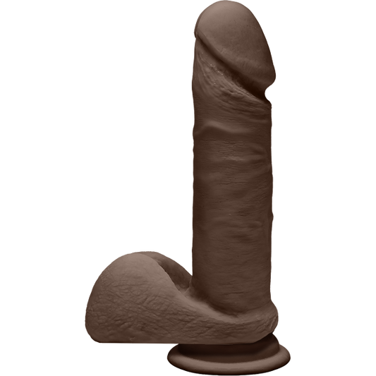 The D Perfect D 7 inches Dildo with Balls Chocolate Brown