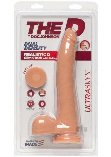 The Realistic D Slim - Ultraskyn 9" Dildo - Vanilla