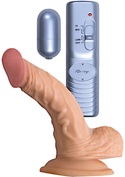 All American Whopper 5 inches Vibrating Dildo, Balls Beige
