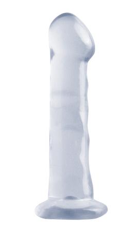 Basix Rubber Works 6.5 inches Dong With Suction Cup Clear