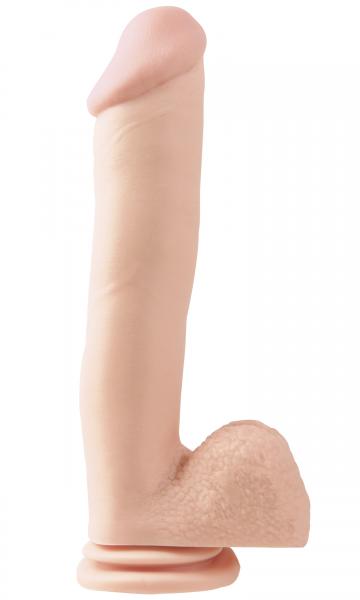 Pipedream Basix Rubber Works 12 inch beige huge dildo with suction cup