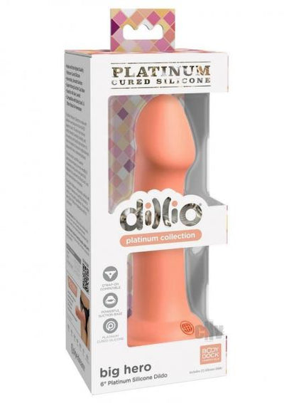 Pipedream Dillio Platinum Big Hero orange silicone dildo
