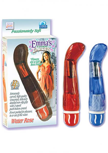 EMMAS PASSION GARDEN WATER ROSE 7.5 INCH MASSAGER BLUE