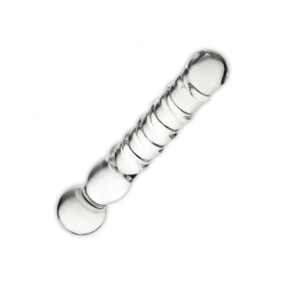 Joystick clear glass dildo wand for anal and G-spot