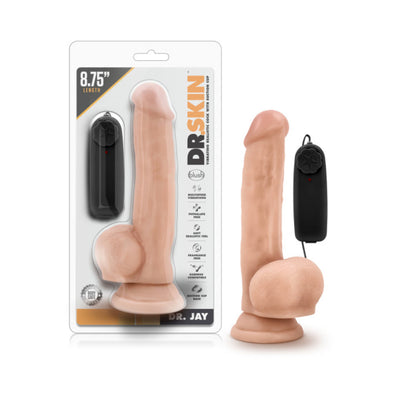 Dr. Skin - Dr. Jay - 8.75in Vibrating Dildo With Suction Cup - Vanilla