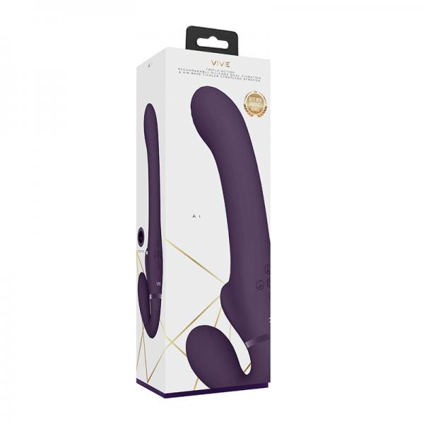 Vive Ai Rechargeable Dual Vibrating & Air Wave Tickler Silicone Strapl Epic Dildos Vive Ai Rechargeable Dual Vibrating & Air Wave Tickler Silicone Strapl Epic Dildos