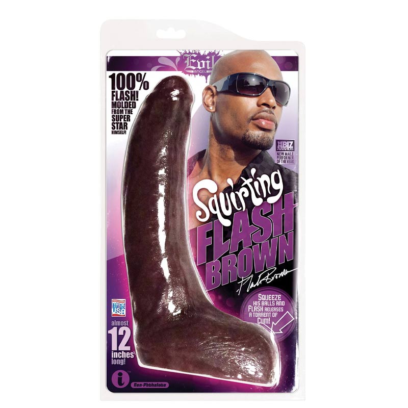 flash brown signature shaft dildo - 11 inches
