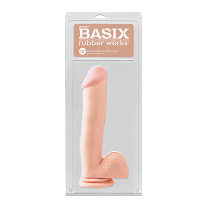 Pipedream Basix 12 inch beige huge dildo, additional view