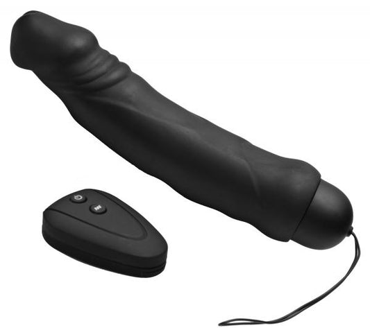 Ivan 10X Mode Remote Vibrating Silicone Dildo Black