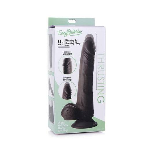 Easy Riders 8 Thrusting Dildo With Balls Dark