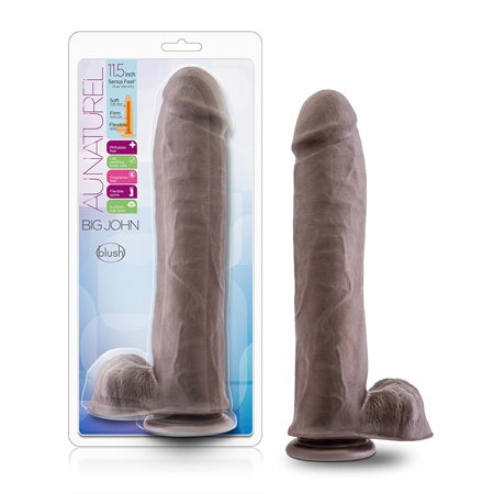 Au Naturel Big John 11.5 inches Dual Density Dildo Brown