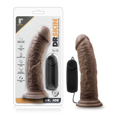 Dr. Skin Dr. Joe 8-Inch Vibrating Dildo with Suction Cup - Chocolate