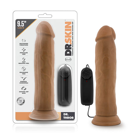 Dr. Skin Dr. Throb Vibrating Dildo with Suction Cup - Mocha