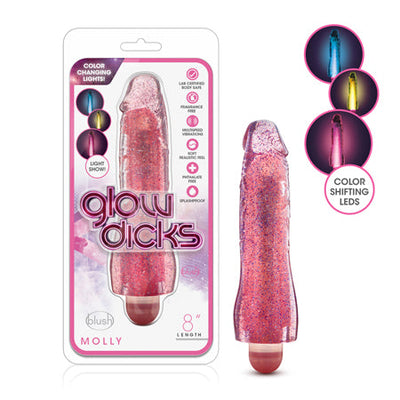 Blush Glow Dicks Glitter Vibrator - Molly - Pink