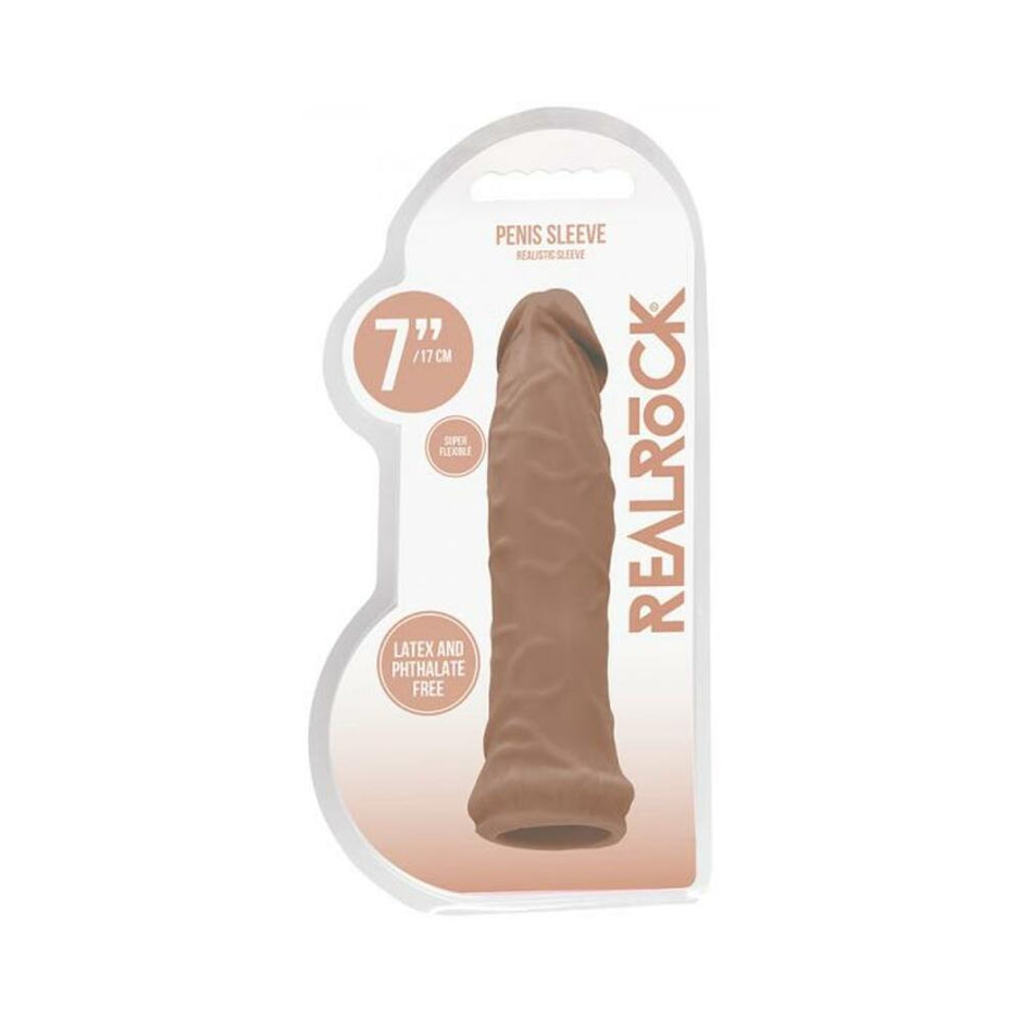 Real Rock Penis Extender - 7 Inch - Mocha