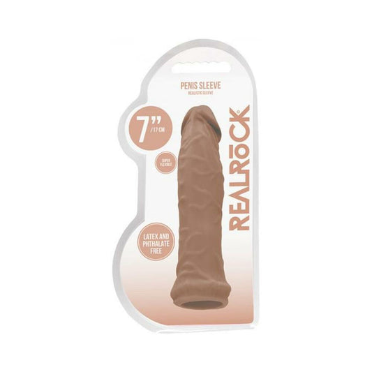 Real Rock Penis Extender - 7" - Mocha