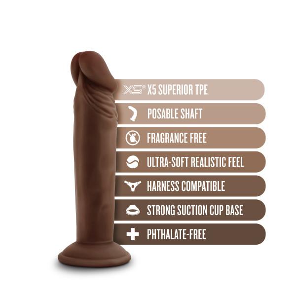 Dr Skin Plus Posable Dildo 6 Chocolate