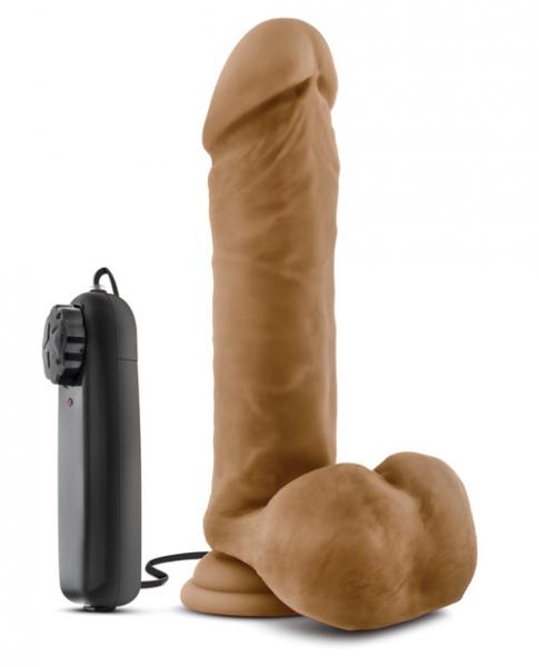 Soccer Champ Vibrating 8 inches Realistic Dildo Mocha