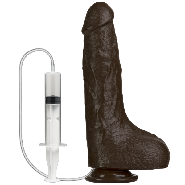 Doc Johnson Bust It black realistic squirting dildo