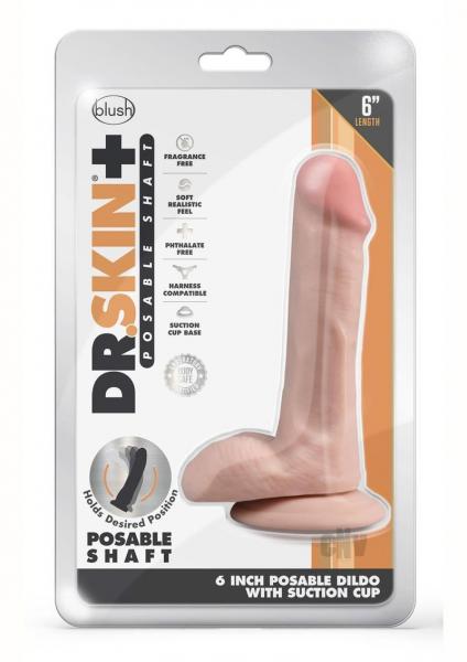 Dr Skin Plus Posable Dildo 6 Vanilla