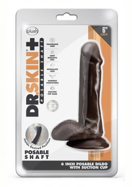 Dr Skin Plus Posable Dildo 6 Chocolate