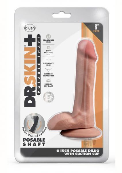 Dr Skin Plus Posable Dildo 6 Caramel