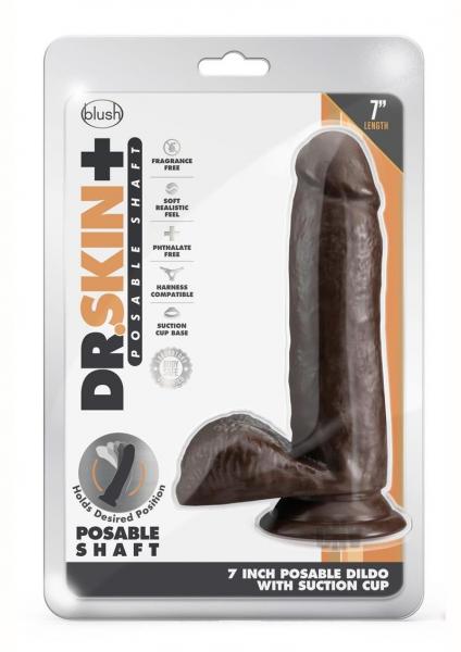 Dr Skin Plus Posable Dildo 7 Chocolate