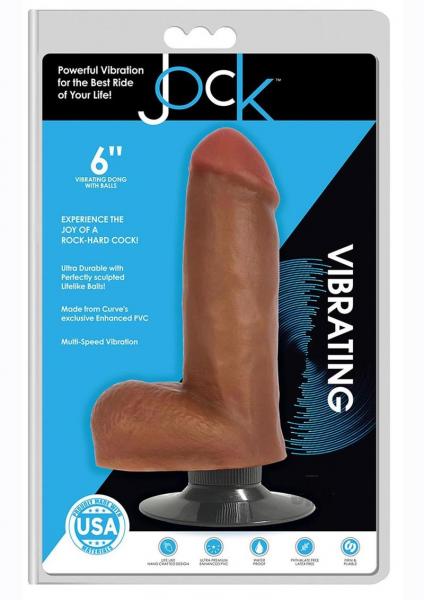 Jock Vibrating Dong W/balls 6 Caramel