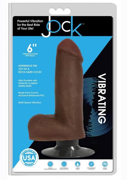 Jock Vibrating Dong W/balls 6 Chocolat