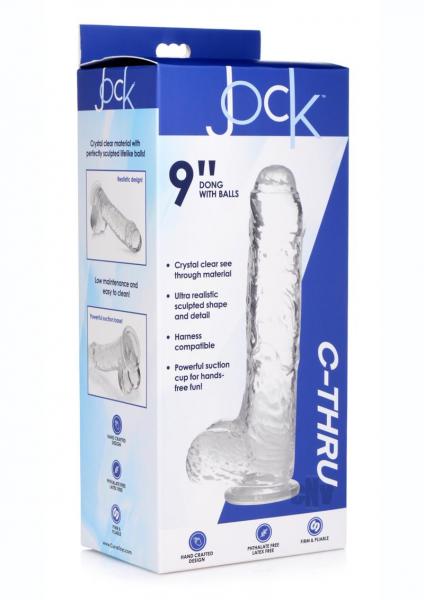 Jock C Thru Slim Dong W/balls 9 Clear