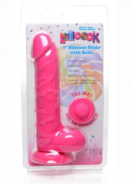 Lollicock Silic Dildo W/balls 7 Cherry