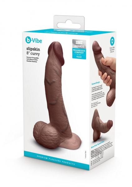 B-vibe Slipskin Dildo Curve 8 Brn