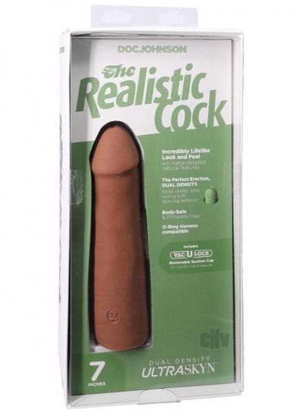 Doc Johnson The Realistic Cock 7 inch caramel Ultraskyn Vac-U-Lock dildo