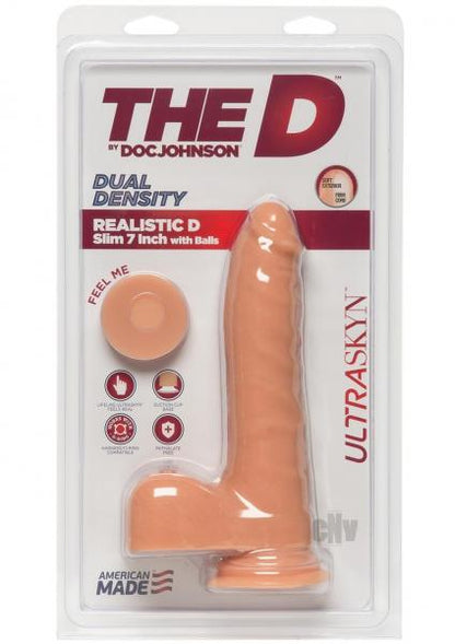 The Realistic D - Slim Ultraskyn 7" Dildo (Vanilla)
