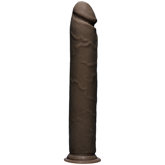 The D Realistic D 12 inches Chocolate Brown Dildo