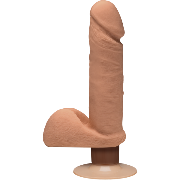 The D Perfect D Vibrating Dildo 7 inch Caramel Tan