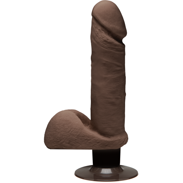 The D Perfect D Vibrating Dildo 7 inch Chocolate Brown