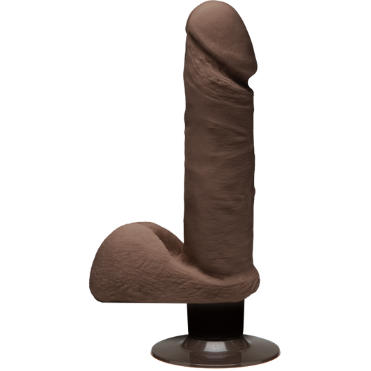 The D Perfect D Vibrating Dildo 7 inch Chocolate Brown