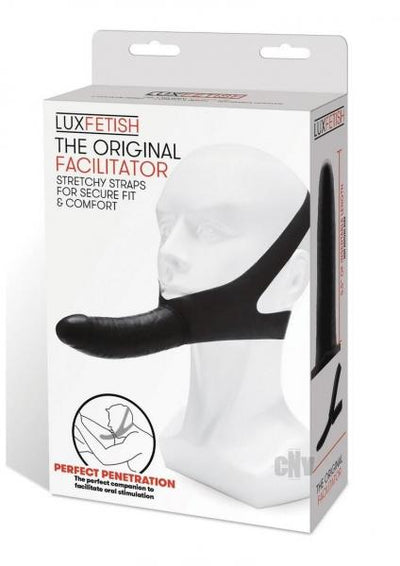 Lux Fetish Original Facilitator black chin strap dildo