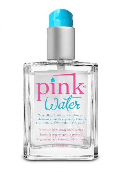 Pink Water Lubricant 4 ounces Glass Bottle with pump