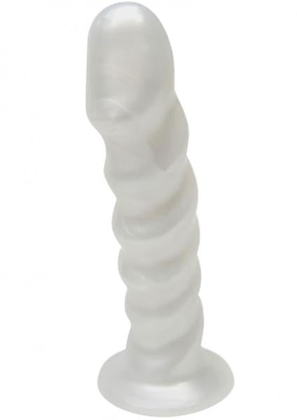 Echo Silicone Vibrating Dildo 6.5 Inch Pearl White