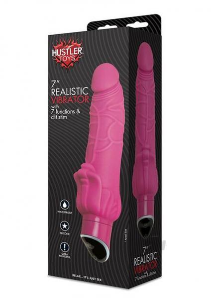 Hustler 7 Real Vibe 7x W/ Clit Stim Pnk