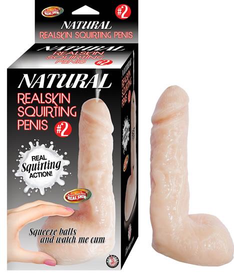 Natural Realskin Squirting Penis 02 7 inches Dildo Beige