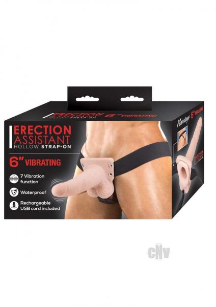 Erect Assist Hollow Vibe Strapon 6 Wht