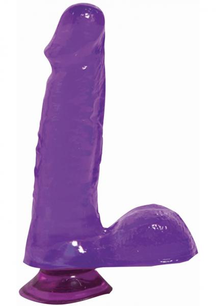 Basix Dong With Suction Cup 6 Inches Purple