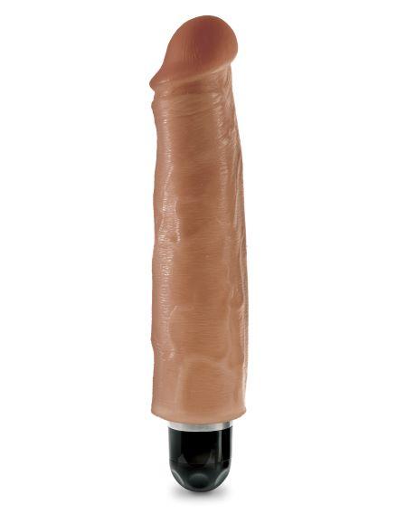 King Cock 7 inches Vibrating Stiffy Tan Dildo