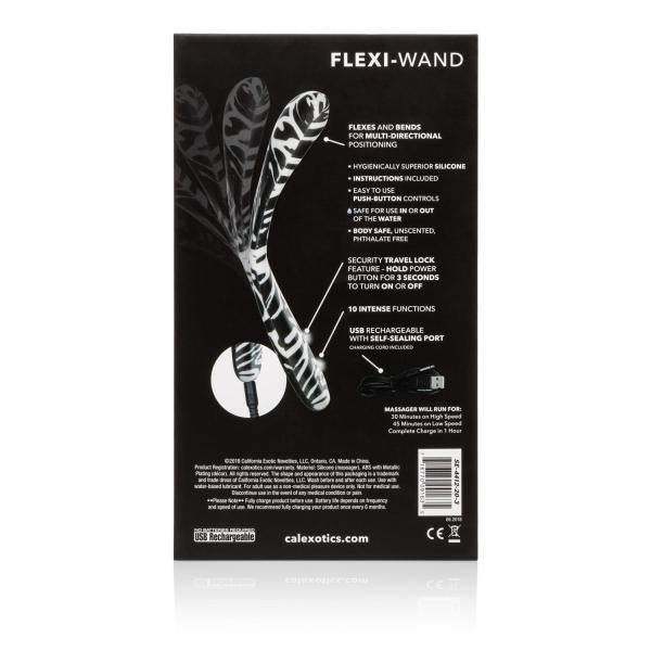 Hype Wand Vibrator - Flexible Shaft Black & White