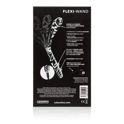 Hype Wand Vibrator - Flexible Shaft Black & White